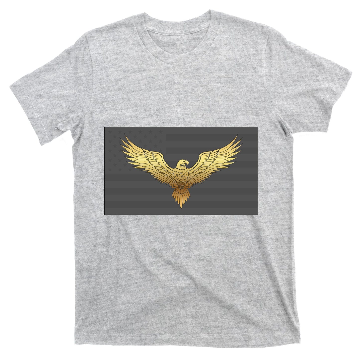 Gold American Eagle On Flag T-Shirt