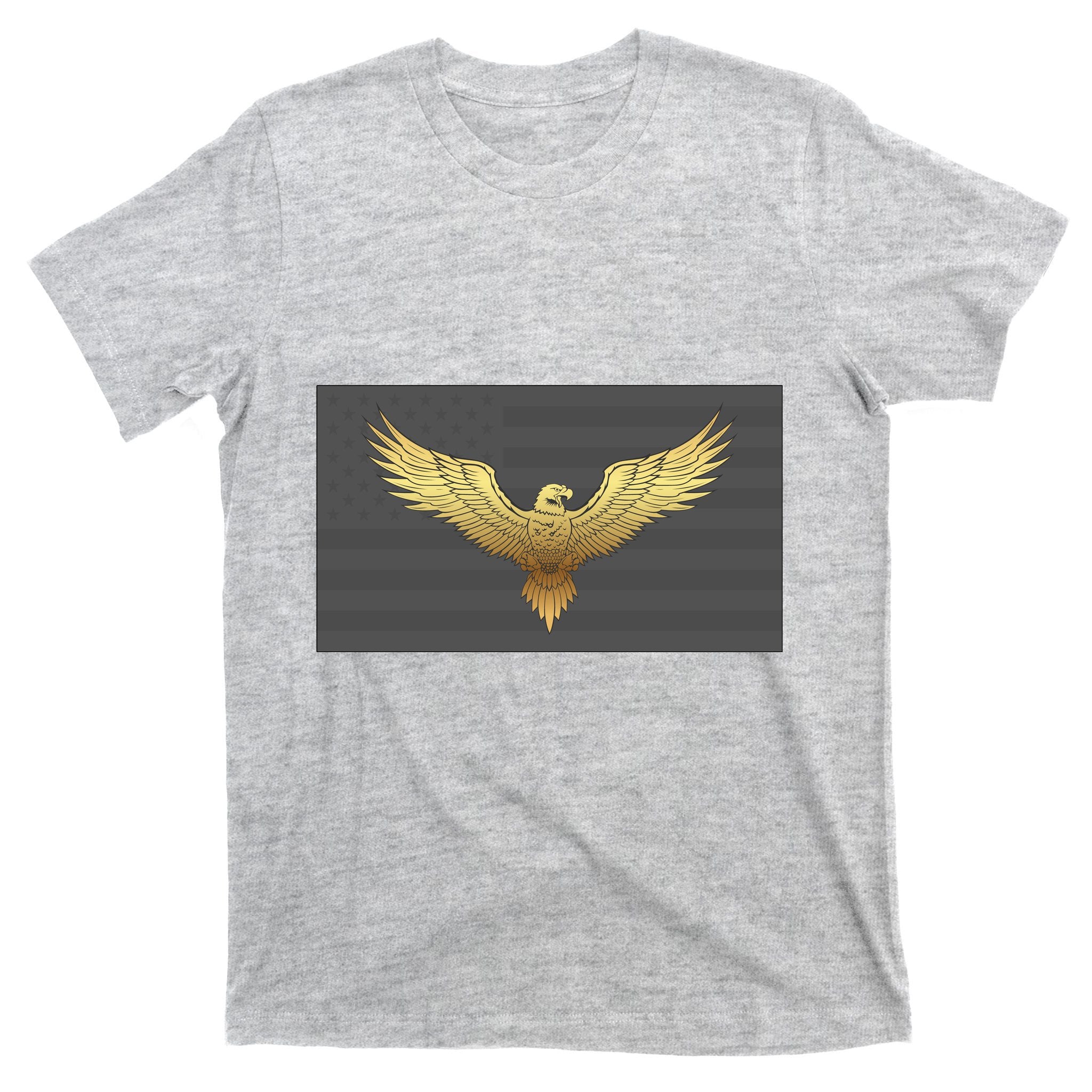 Gold American Eagle On Flag T-Shirt