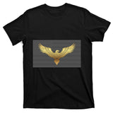 Gold American Eagle On Flag T-Shirt
