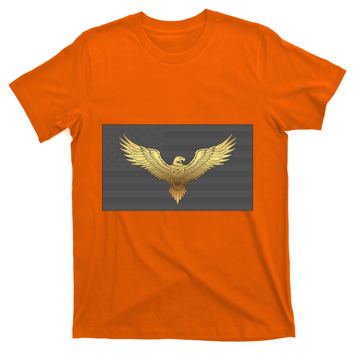 Gold American Eagle On Flag T-Shirt