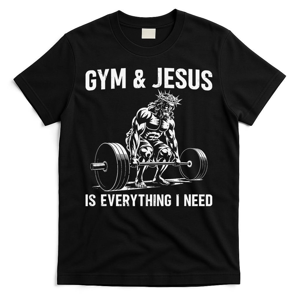 Gym And Jesus Christian Weight Lifting T-Shirt