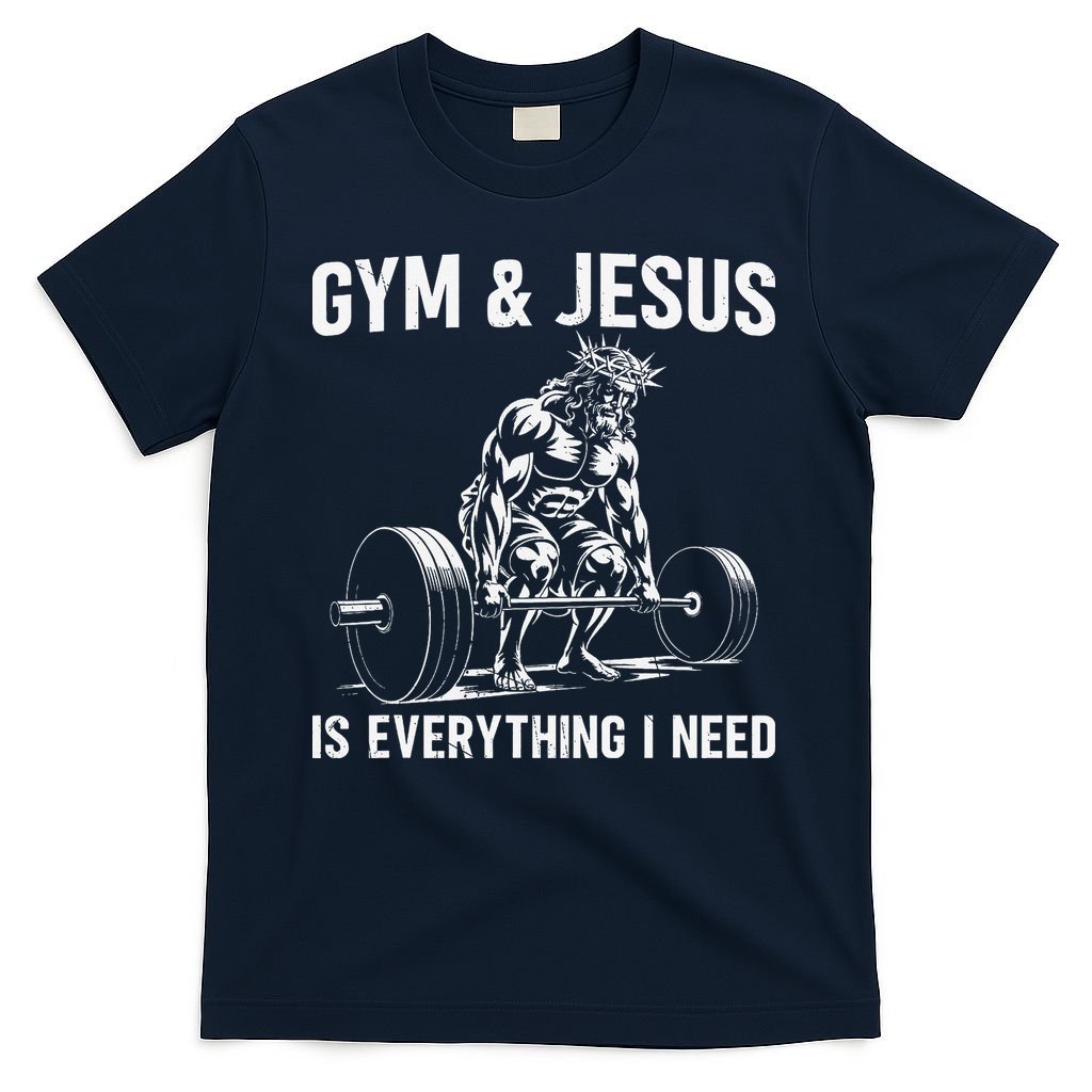 Gym And Jesus Christian Weight Lifting T-Shirt