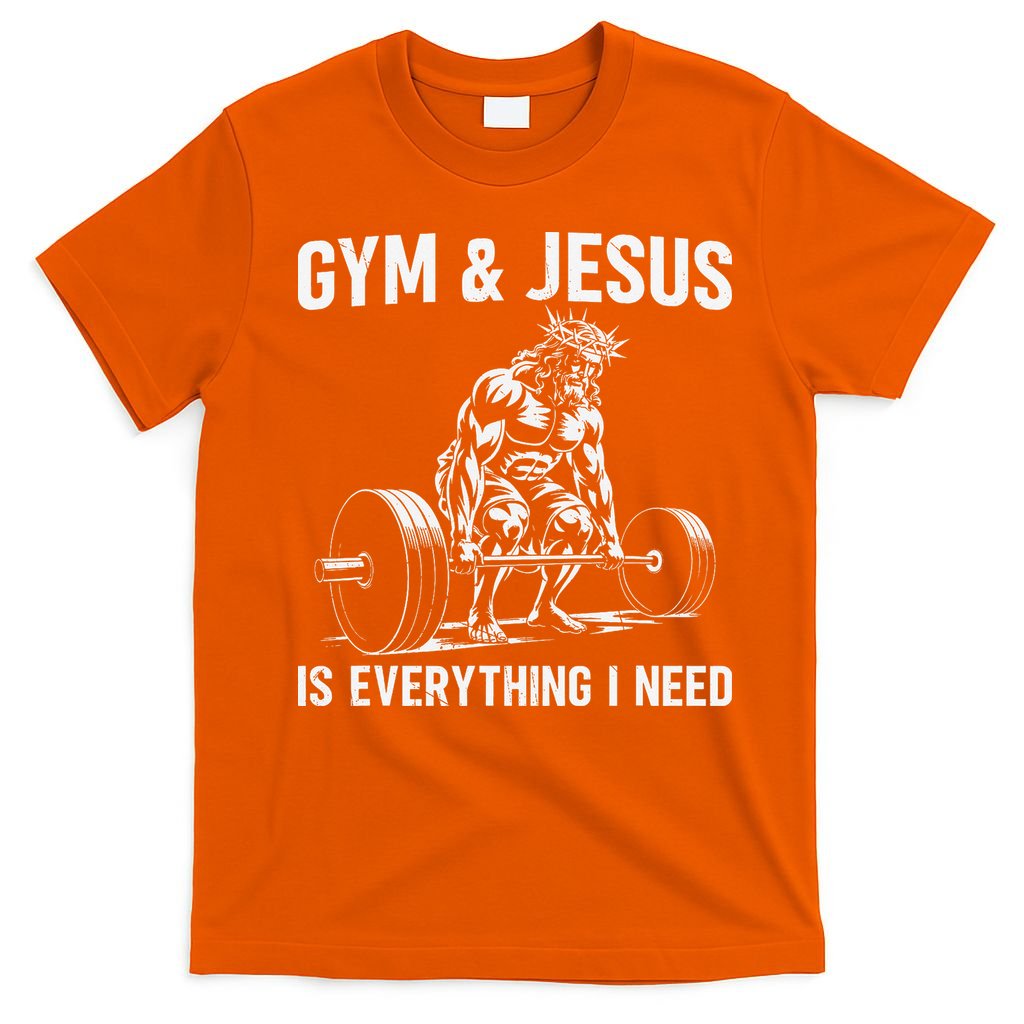 Gym And Jesus Christian Weight Lifting T-Shirt