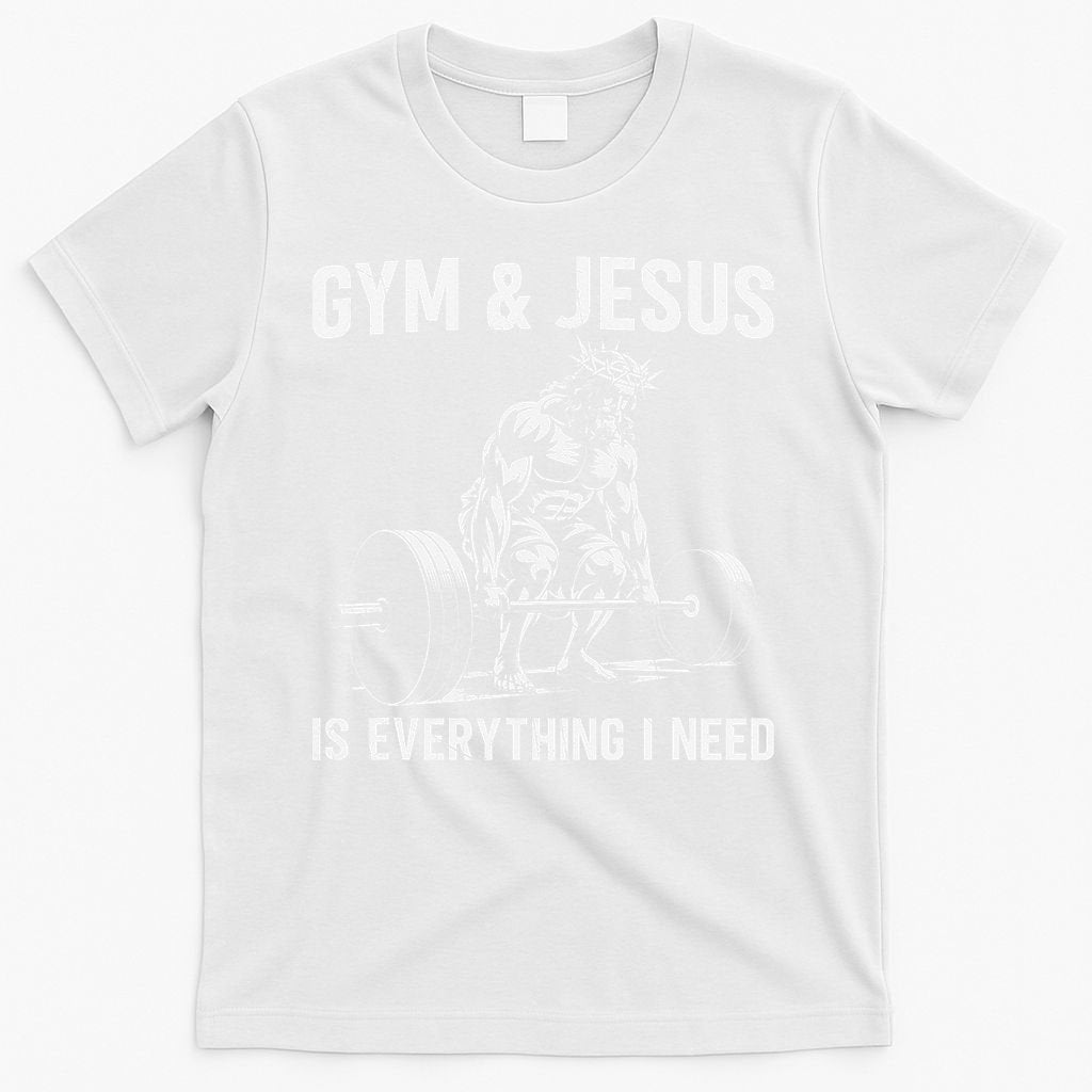 Gym And Jesus Christian Weight Lifting T-Shirt