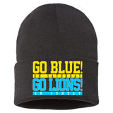 Go Blues Go Lions On Sunday Football Fan Sustainable Knit Beanie