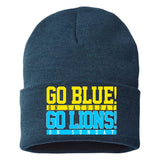 Go Blues Go Lions On Sunday Football Fan Sustainable Knit Beanie