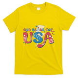 God Bless The USA American Flag Patriotic Retro 4th Of July Gift T-Shirt