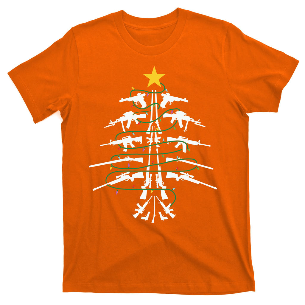 Guns Christmas Tree Xmas Veteran T-Shirt