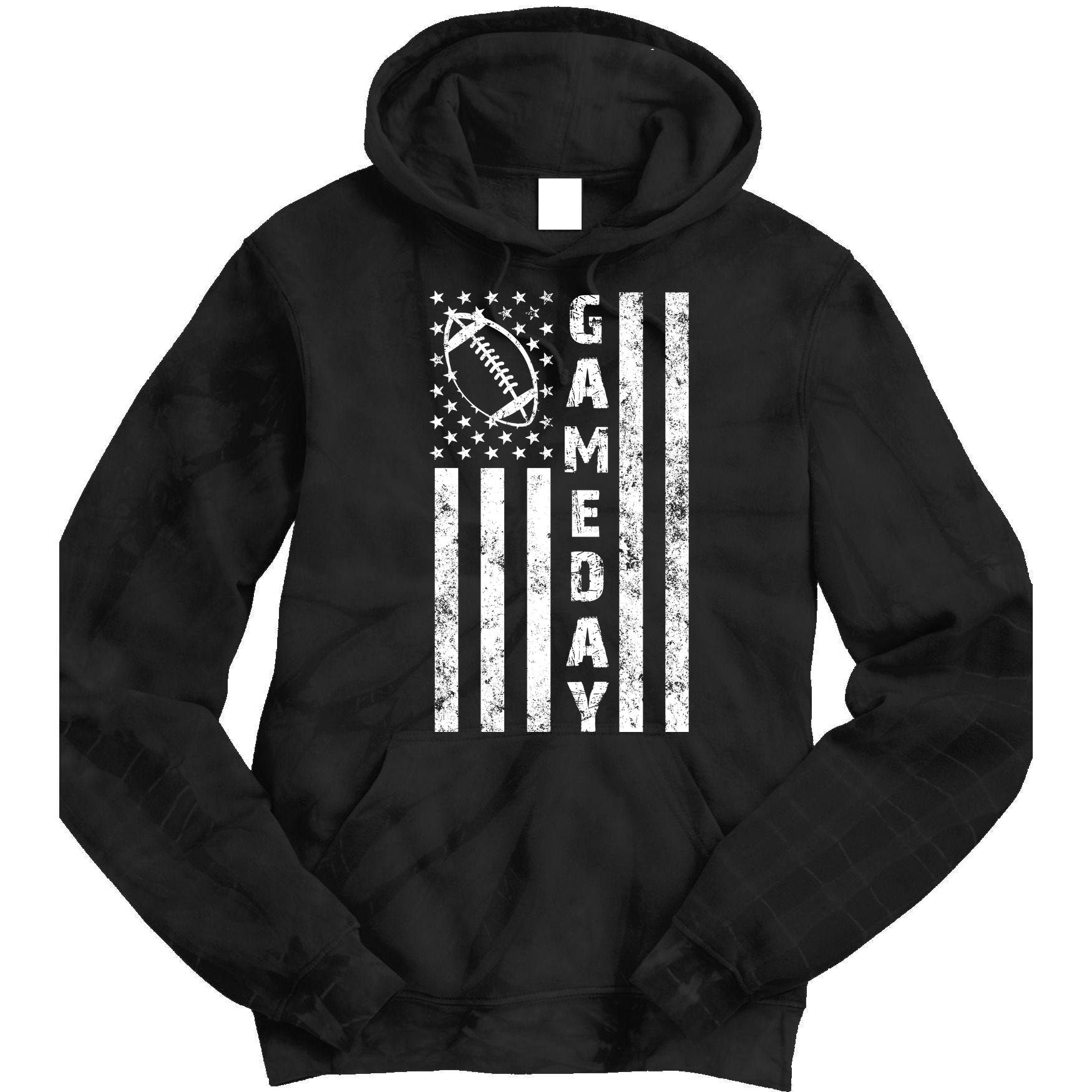 Game Day American Flag Football Lover Tie Dye Hoodie