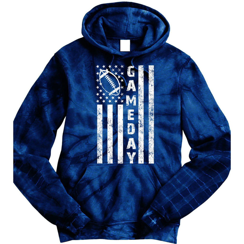 Game Day American Flag Football Lover Tie Dye Hoodie