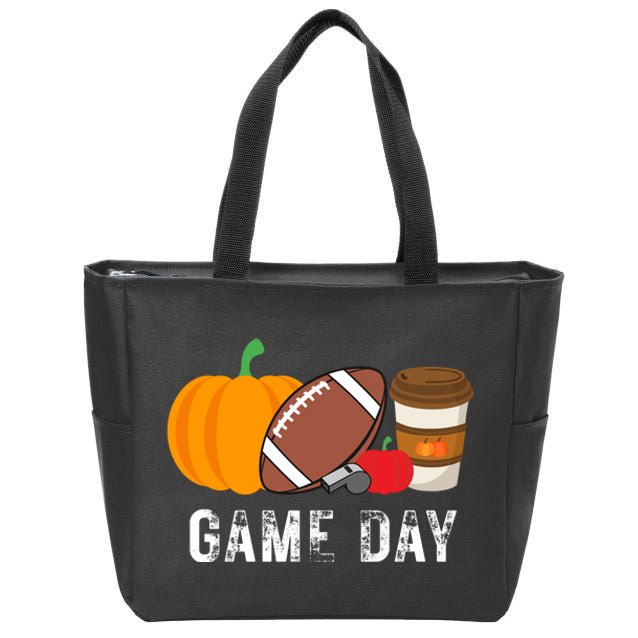 Game Day Football Pumpkin Fall Zip Tote Bag