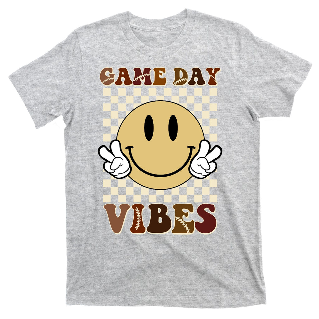 Game Day Vibes Retro Smile Football T-Shirt