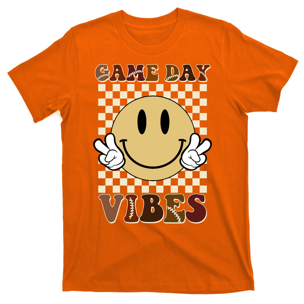 Game Day Vibes Retro Smile Football T-Shirt