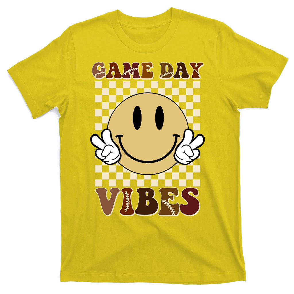 Game Day Vibes Retro Smile Football T-Shirt
