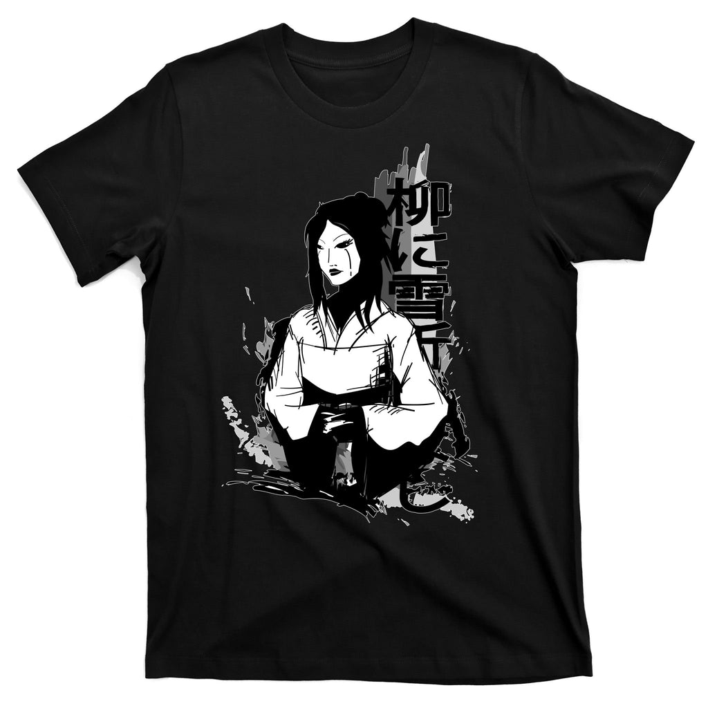 Geisha Japanese Script Greyscale T-Shirt