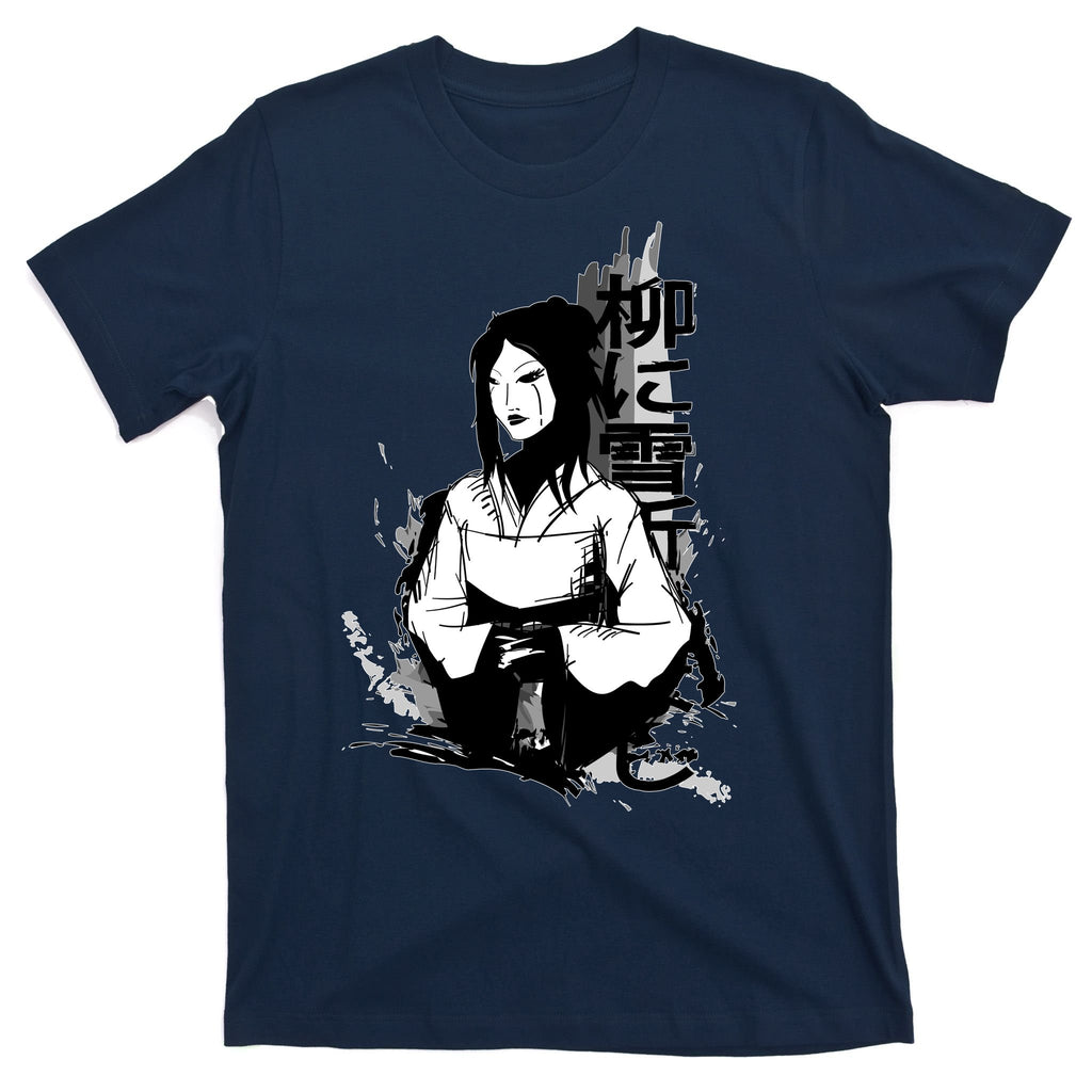 Geisha Japanese Script Greyscale T-Shirt
