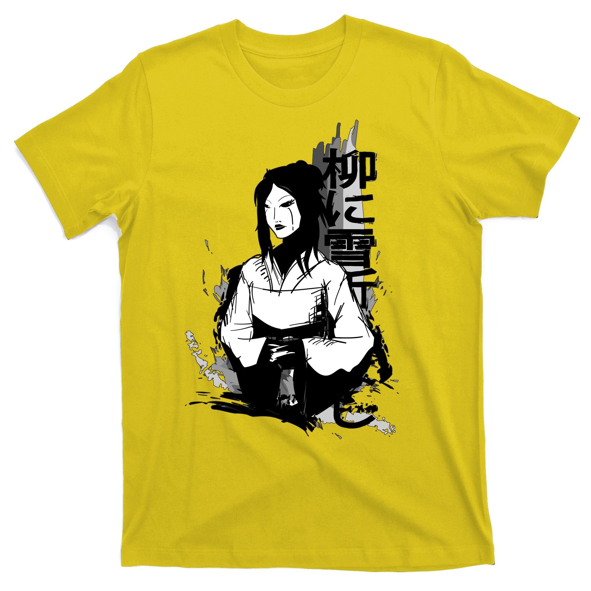 Geisha Japanese Script Greyscale T-Shirt