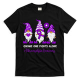 Gnome Fibromyalgia Awareness Fibro Ribbon Purple Support T-Shirt