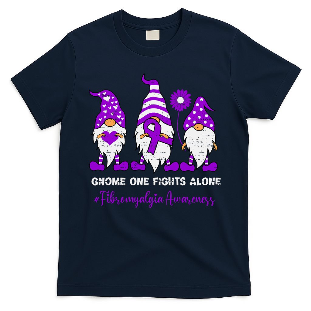 Gnome Fibromyalgia Awareness Fibro Ribbon Purple Support T-Shirt