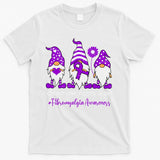 Gnome Fibromyalgia Awareness Fibro Ribbon Purple Support T-Shirt