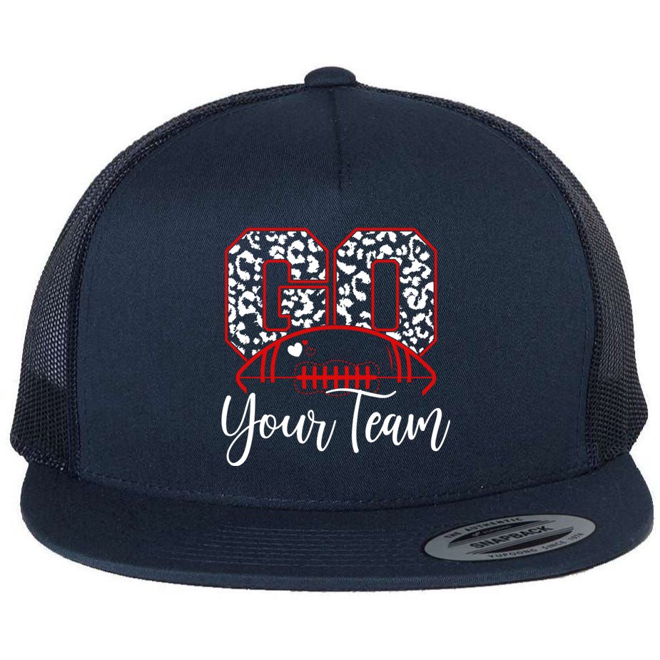 Go Football Custom Team Name Personalized Fan Flat Bill Trucker Hat