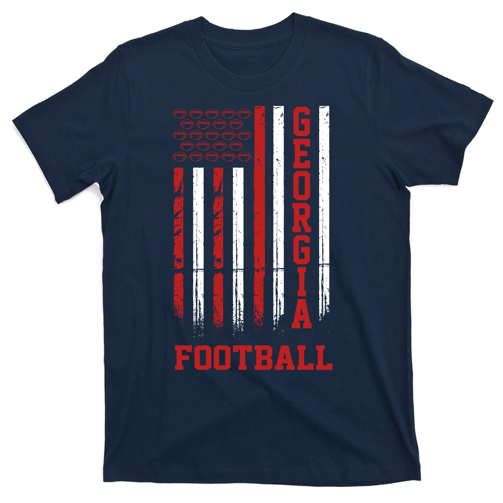Georgia Football Fan American Flag T-Shirt