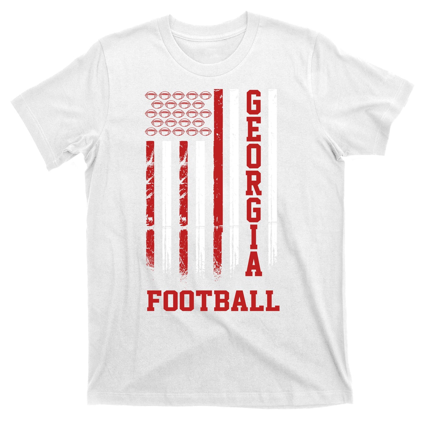 Georgia Football Fan American Flag T-Shirt