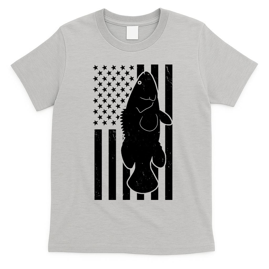 Grouper Fishing USA Flag T-Shirt