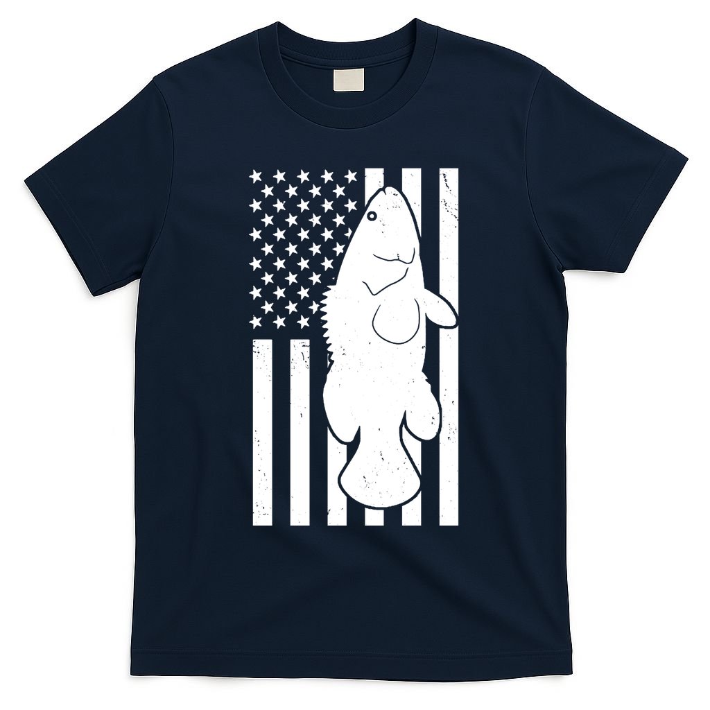 Grouper Fishing USA Flag T-Shirt