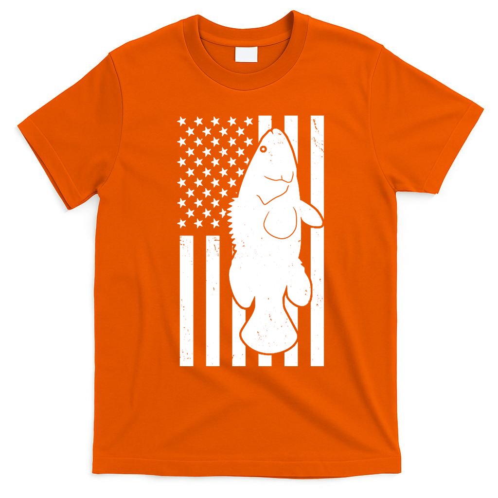 Grouper Fishing USA Flag T-Shirt