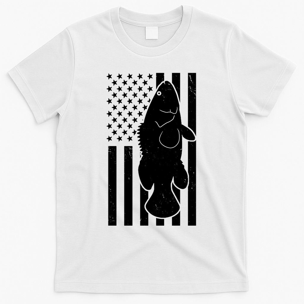 Grouper Fishing USA Flag T-Shirt