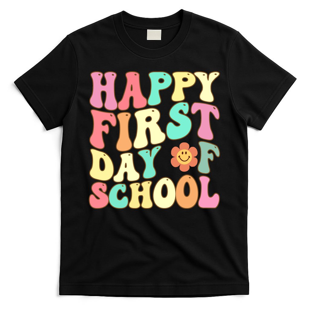 Groovy Happy First Day Of School Teacher Back To School Cool Gift T-Shirt