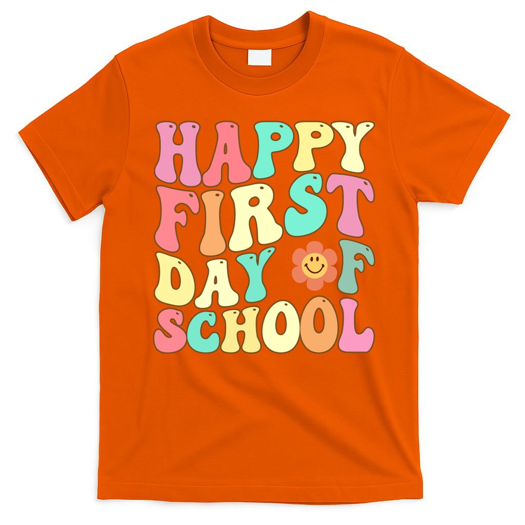 Groovy Happy First Day Of School Teacher Back To School Cool Gift T-Shirt