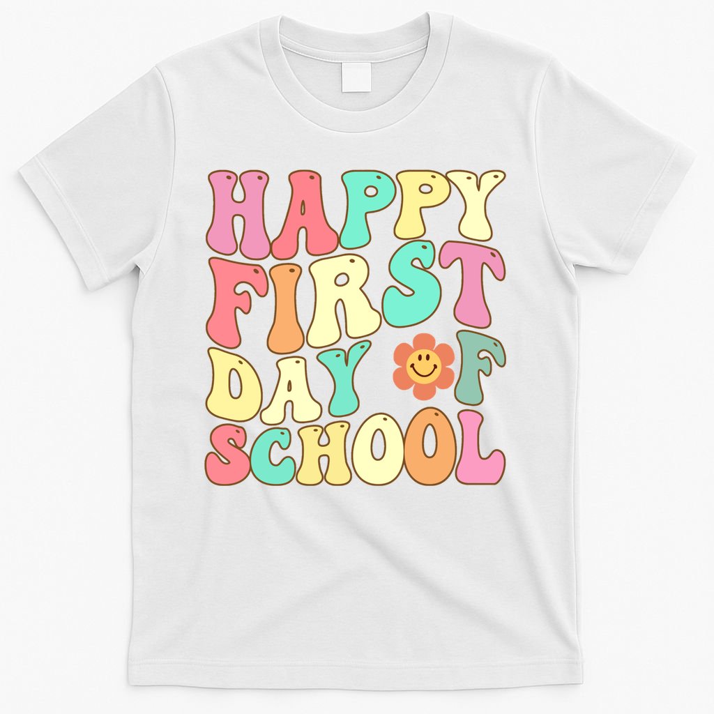 Groovy Happy First Day Of School Teacher Back To School Cool Gift T-Shirt
