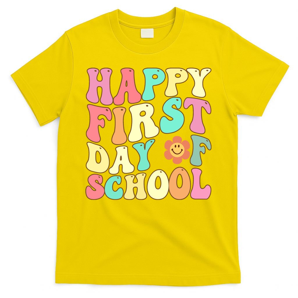 Groovy Happy First Day Of School Teacher Back To School Cool Gift T-Shirt