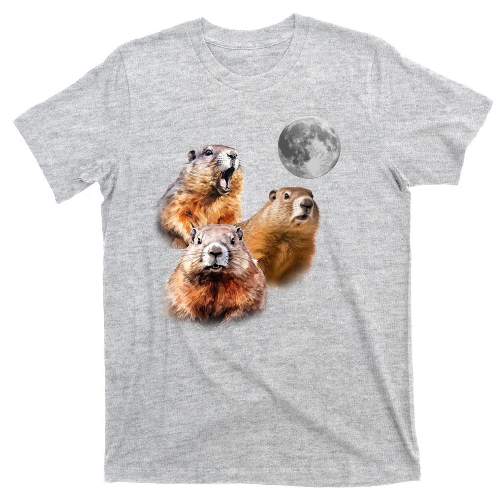 Groundhog Head Moon Funny Groundhog Day T-Shirt