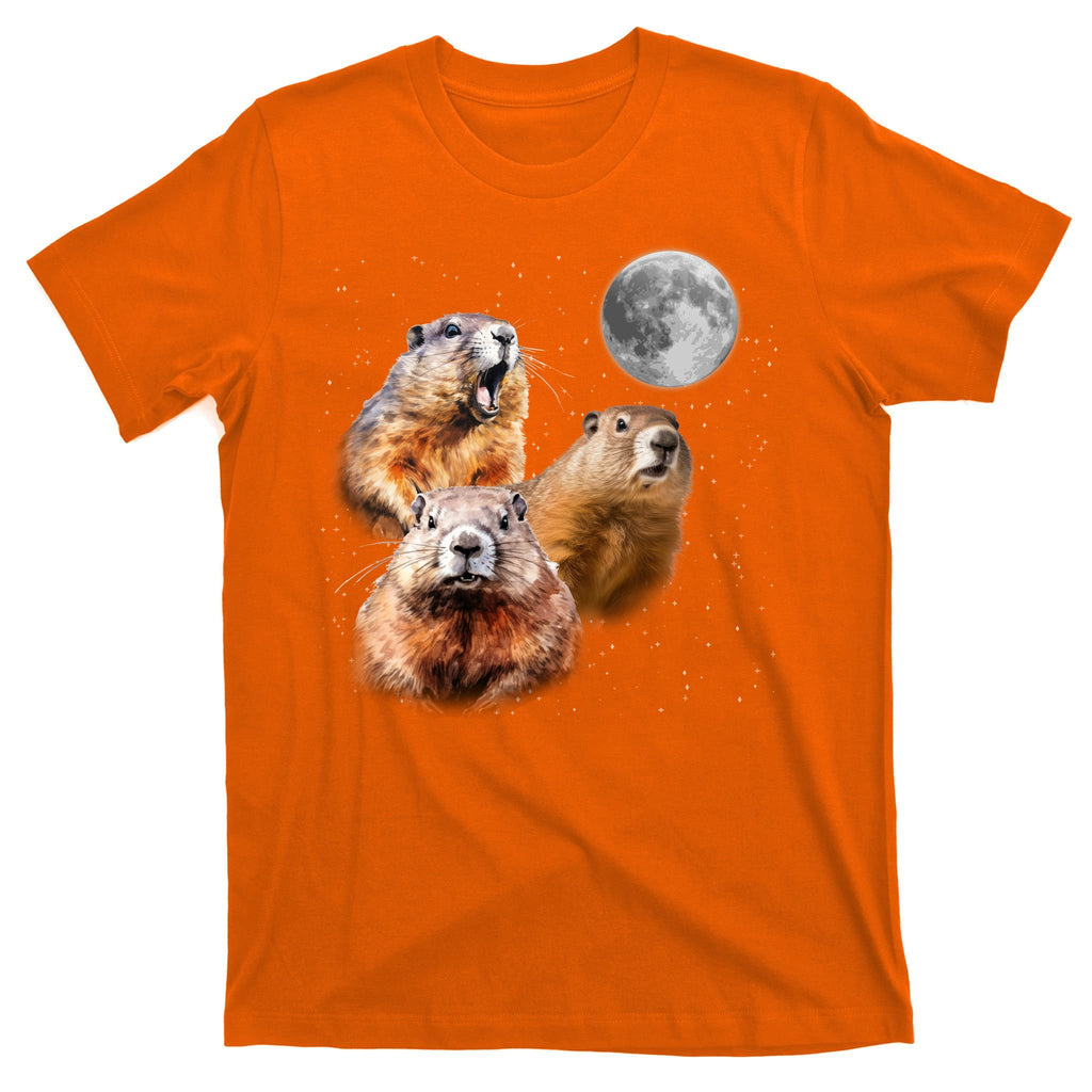 Groundhog Head Moon Funny Groundhog Day T-Shirt