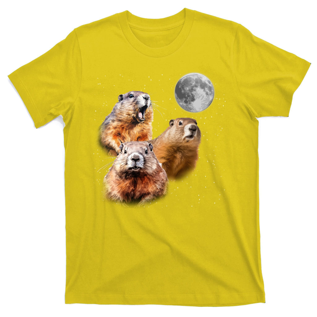 Groundhog Head Moon Funny Groundhog Day T-Shirt