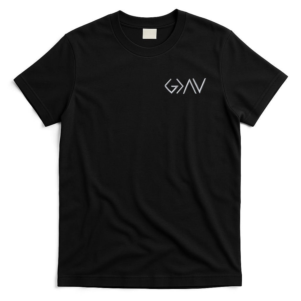 God Is Greater Than The Highs And Lows Embroidered Embroidered T-Shirt
