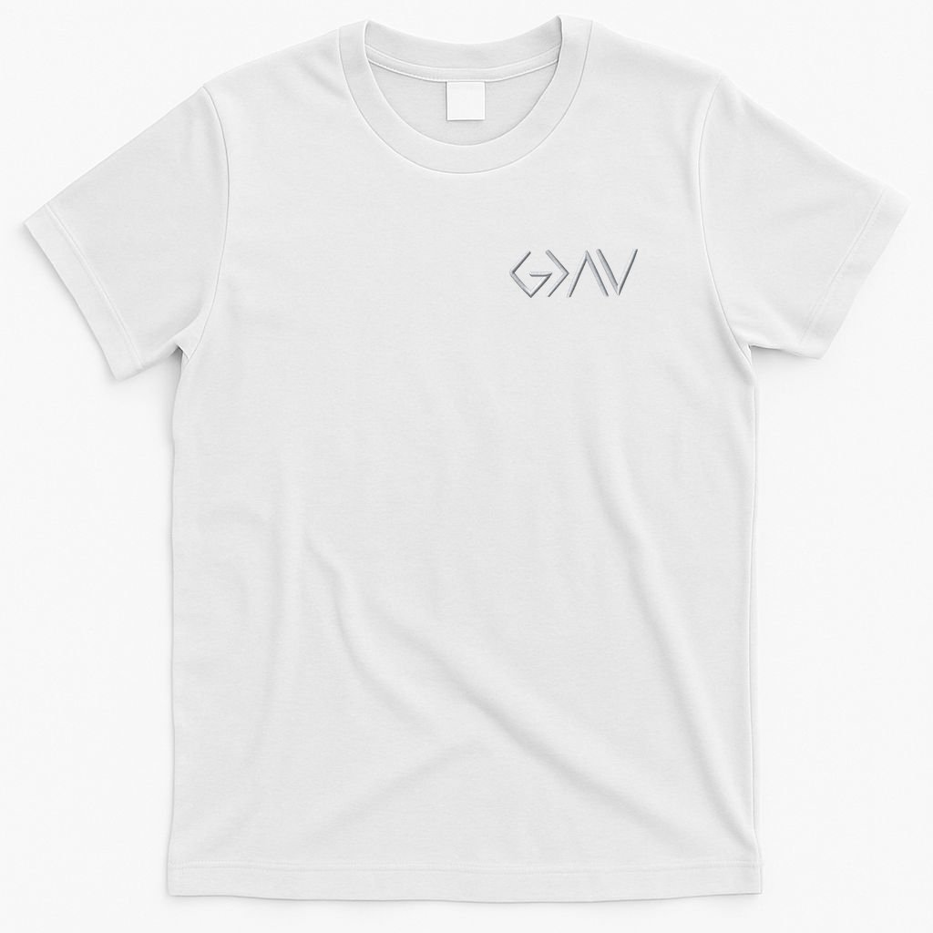 God Is Greater Than The Highs And Lows Embroidered Embroidered T-Shirt