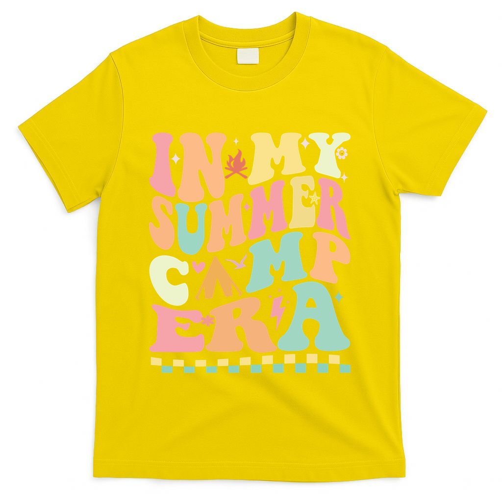 Groovy In My Summer Camp Era Retro Summer Camping Gift T-Shirt
