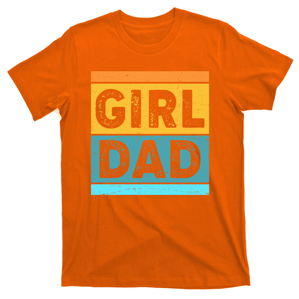 Girl Dad Distressed Color Block T-Shirt
