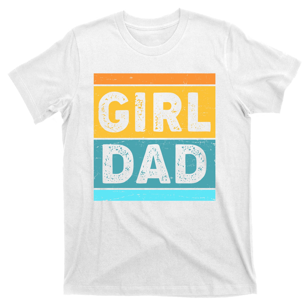 Girl Dad Distressed Color Block T-Shirt
