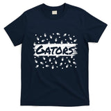 Gators Mascot Back To School Spirit Footprint Heart Leopard T-Shirt