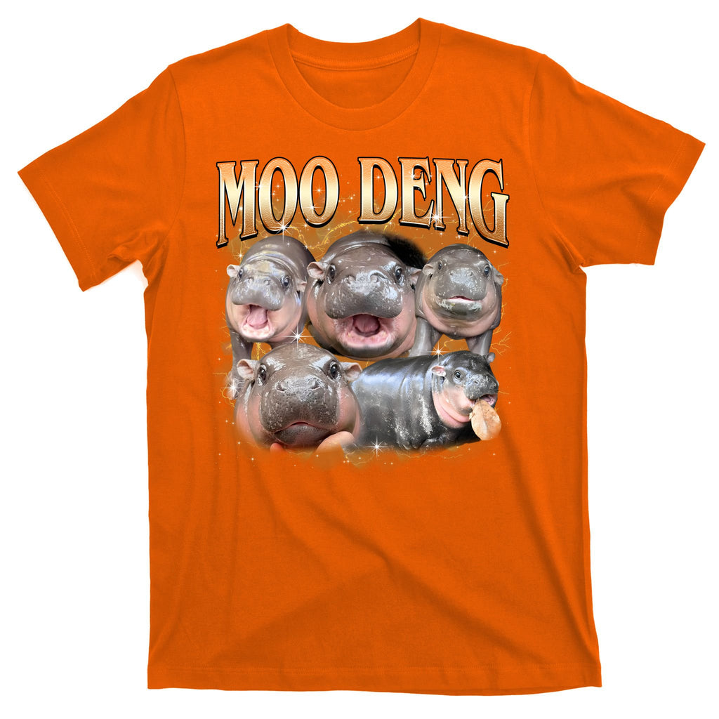 Gold Moo Deng Meme Hippo Funny T-Shirt