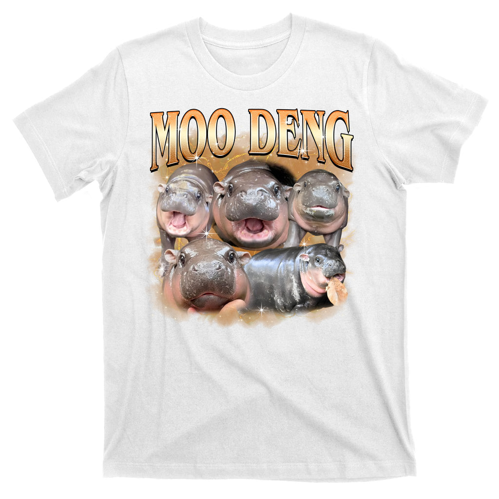 Gold Moo Deng Meme Hippo Funny T-Shirt