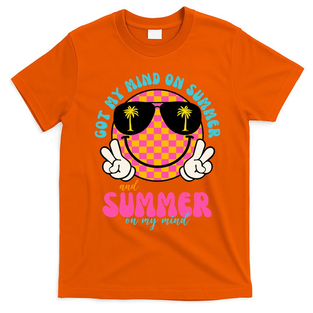 Got My Mind On Summer And Summer On My Mind Peace Smile T-Shirt