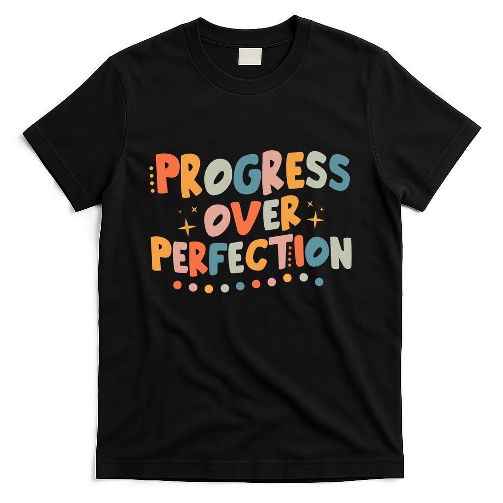 Growth Mindset Progress Over Perfection Back To School Retro T-Shirt