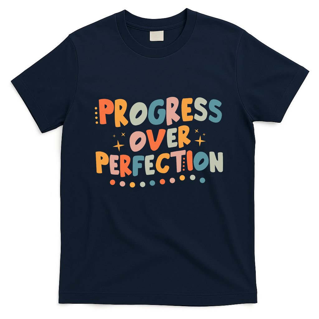 Growth Mindset Progress Over Perfection Back To School Retro T-Shirt