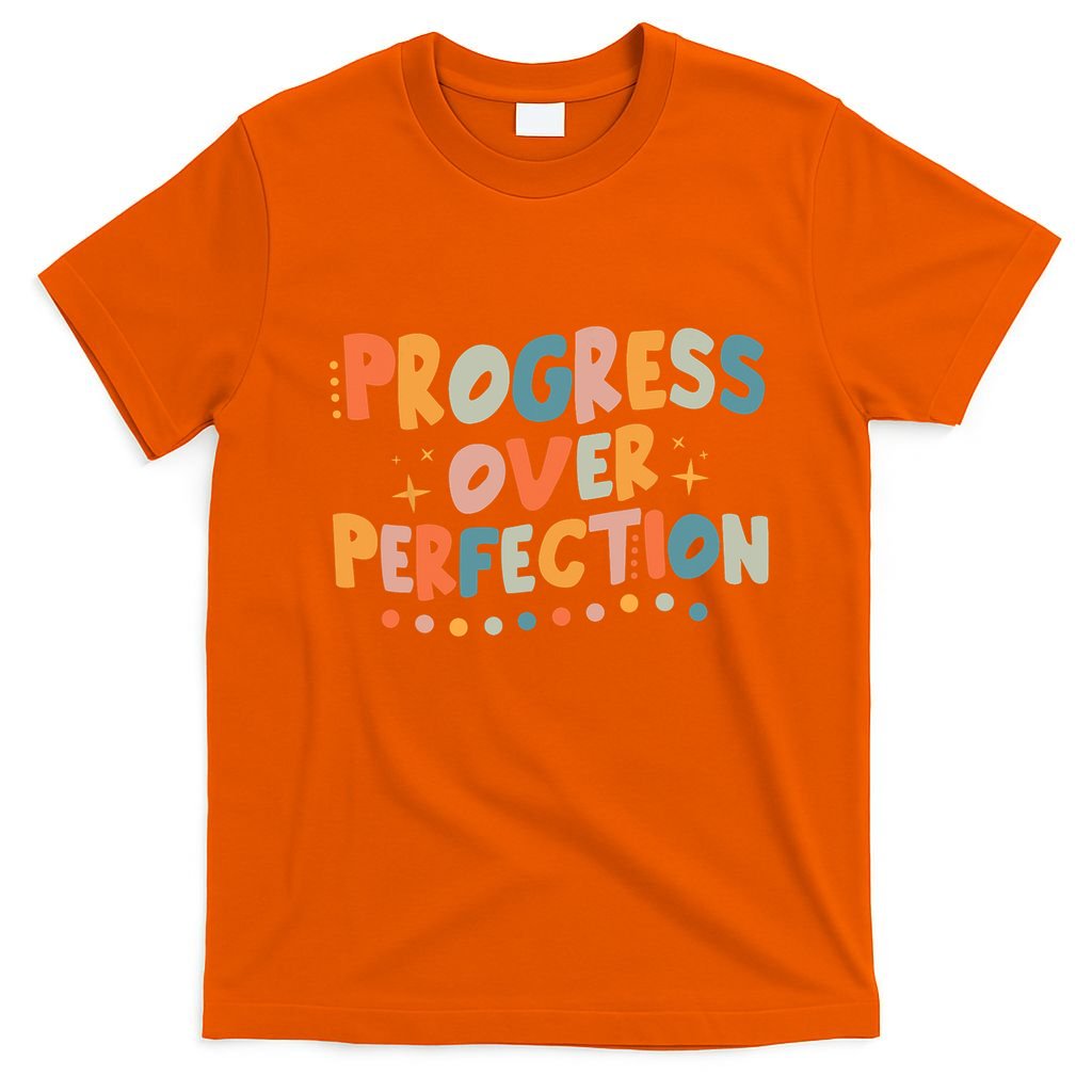 Growth Mindset Progress Over Perfection Back To School Retro T-Shirt